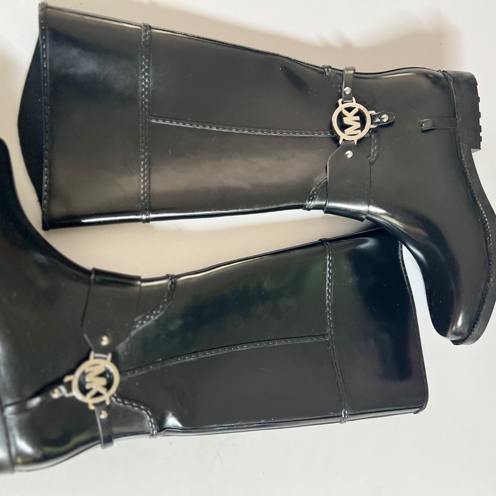 Michael Kors Fulton Harness Tall Black Rain Boots – Women’s Size 8, Waterproof, - Picture 3 of 3